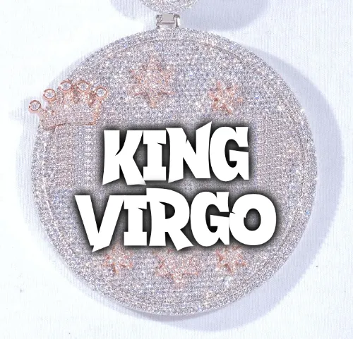 CUSTOM LETTER NECKLACE 3D BIG CROWN DISC sold by The GUU Shop