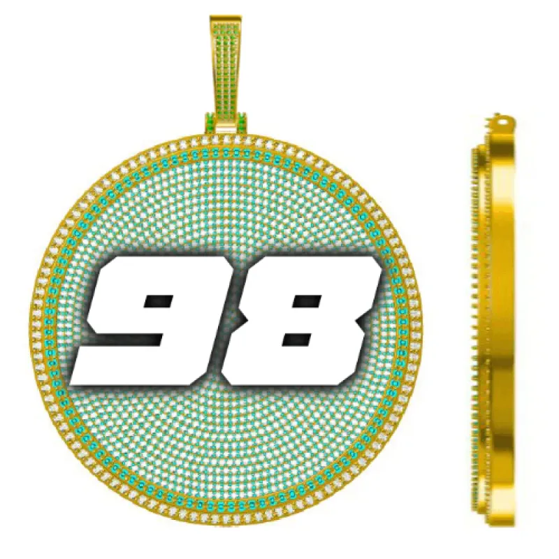 CUSTOM LETTER NECKLACE 3D BIG DISC sold by The GUU Shop