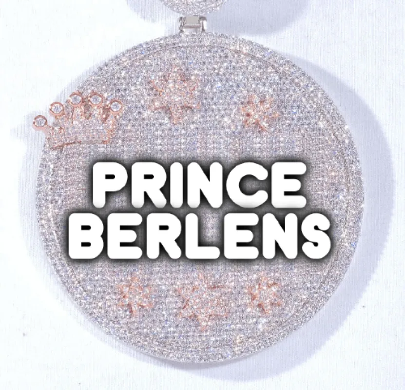 CUSTOM LETTER NECKLACE 3D BIG CROWN DISC sold by The GUU Shop