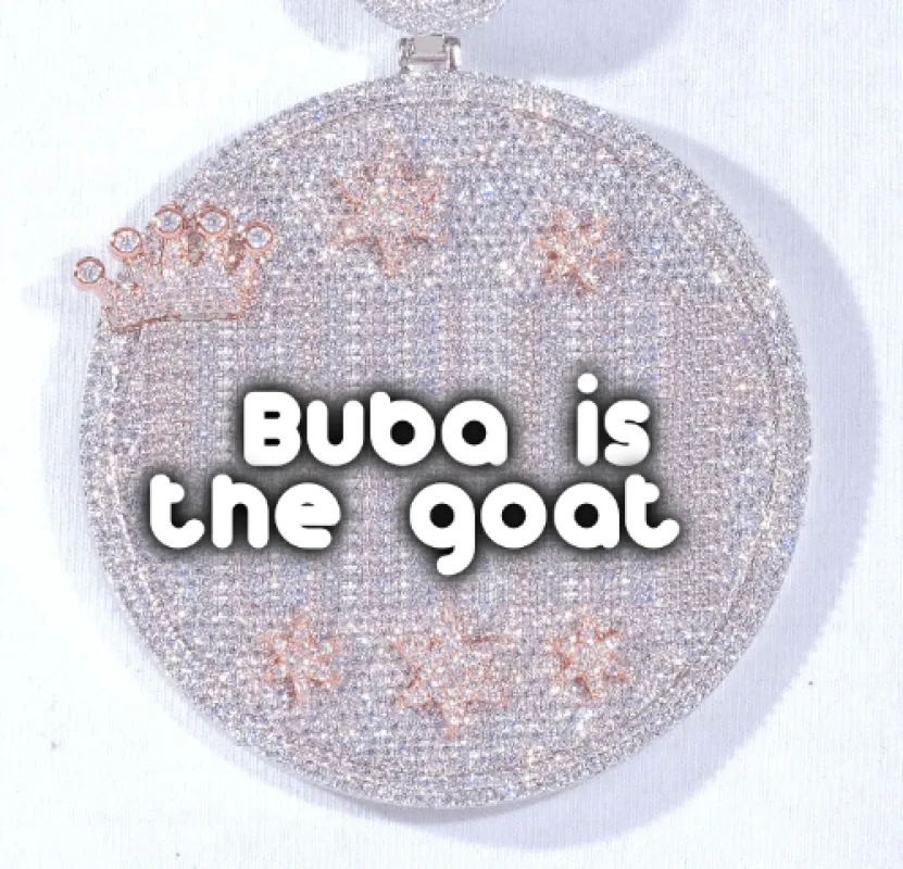 CUSTOM LETTER NECKLACE 3D BIG CROWN DISC sold by The GUU Shop