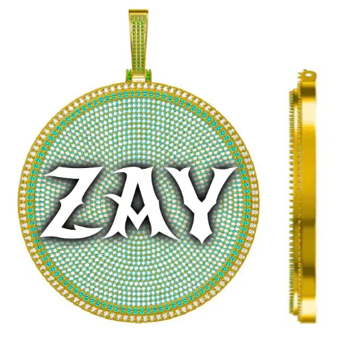 CUSTOM LETTER NECKLACE 3D BIG DISC sold by The GUU Shop