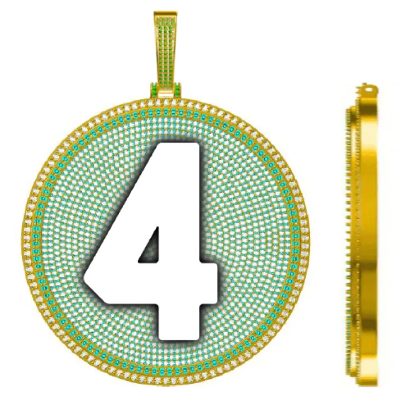 CUSTOM LETTER NECKLACE 3D BIG DISC sold by The GUU Shop