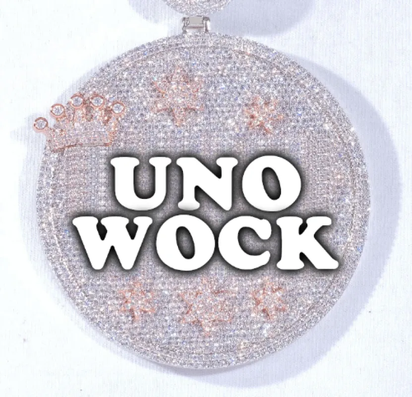 CUSTOM LETTER NECKLACE 3D BIG CROWN DISC sold by The GUU Shop