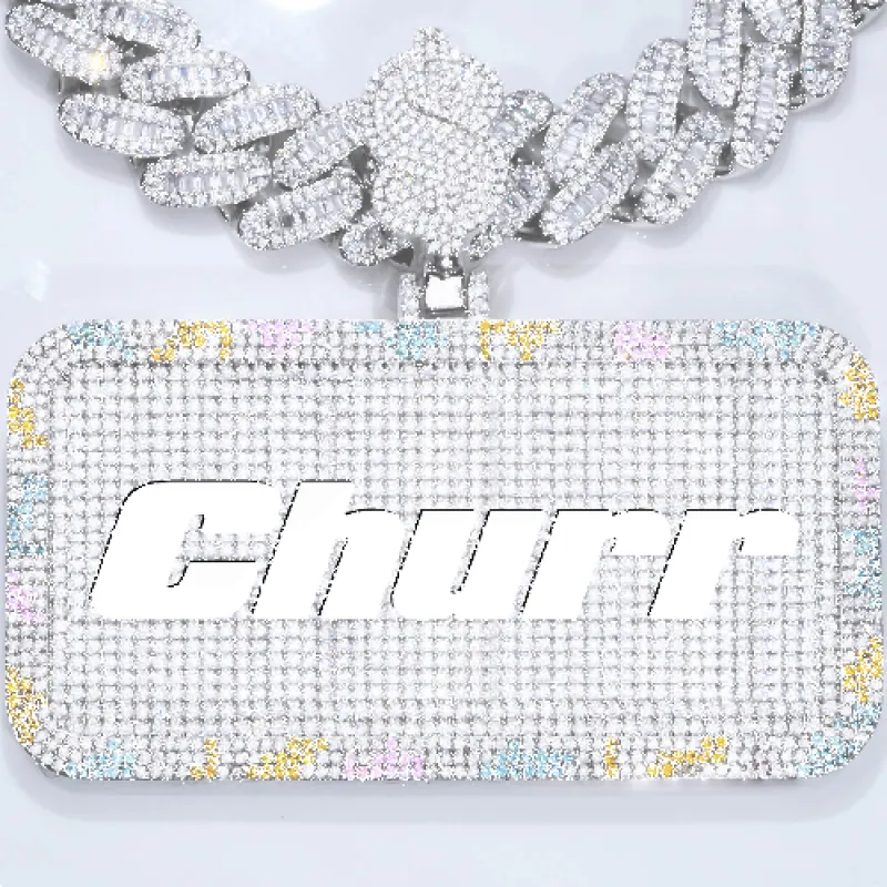 CUSTOM LETTER NECKLACE 3D COLORFUL SQUARE sold by The GUU Shop