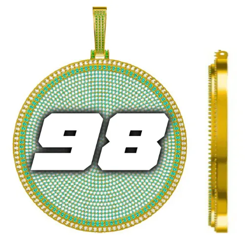 CUSTOM LETTER NECKLACE 3D BIG DISC sold by The GUU Shop