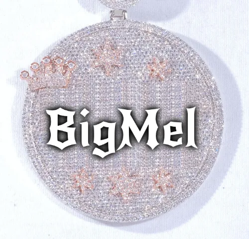CUSTOM LETTER NECKLACE 3D BIG CROWN DISC sold by The GUU Shop