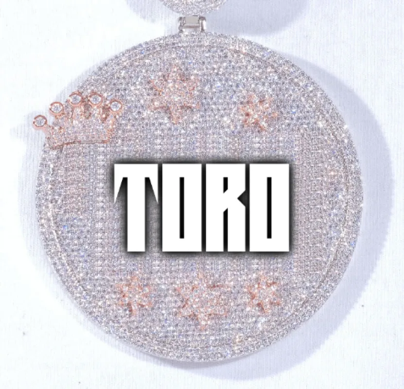 CUSTOM LETTER NECKLACE 3D BIG CROWN DISC sold by The GUU Shop