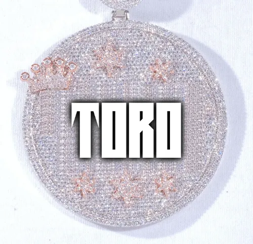 CUSTOM LETTER NECKLACE 3D BIG CROWN DISC sold by The GUU Shop