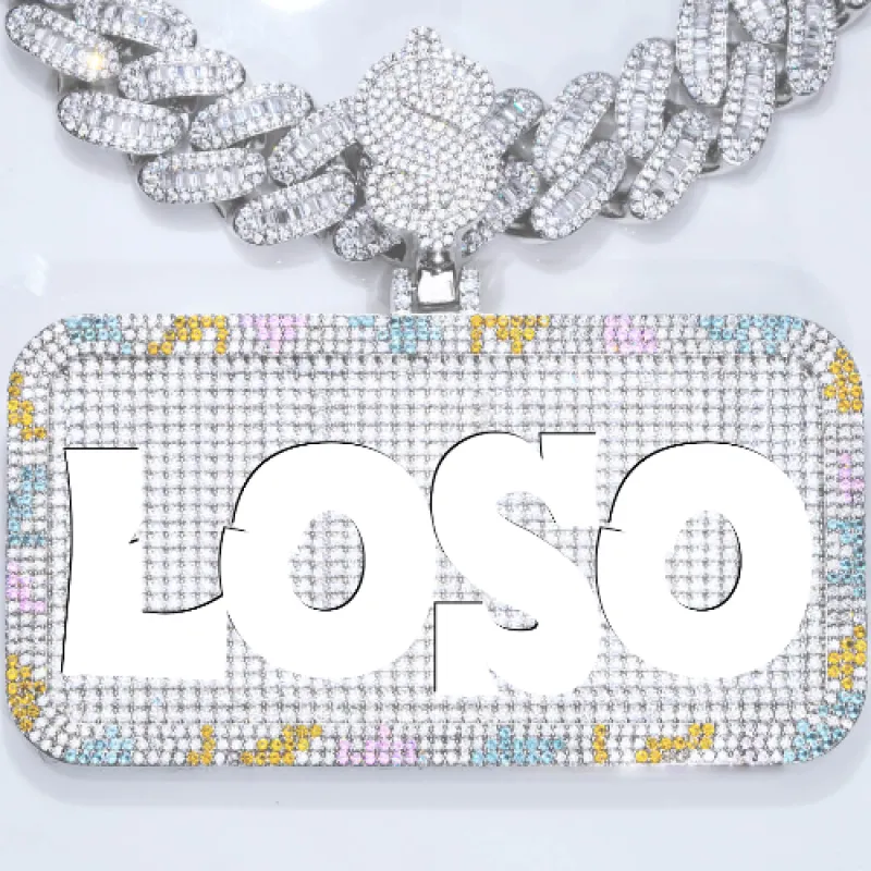 CUSTOM LETTER NECKLACE 3D COLORFUL SQUARE sold by The GUU Shop