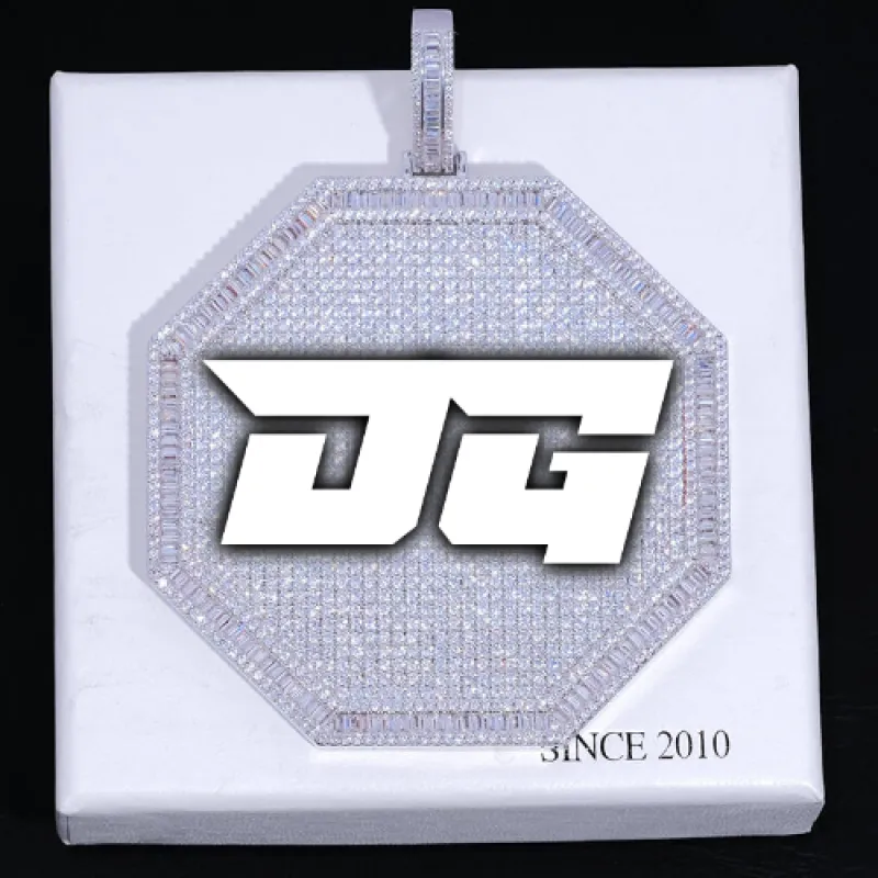 CUSTOM LETTER NECKLACE 3D BIG OCTAGON sold by The GUU Shop