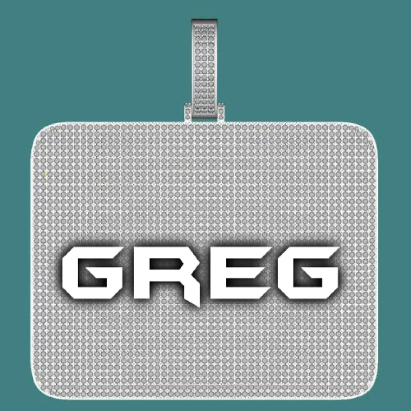 CUSTOM LETTER NECKLACE 3D BIG SQUARE sold by The GUU Shop