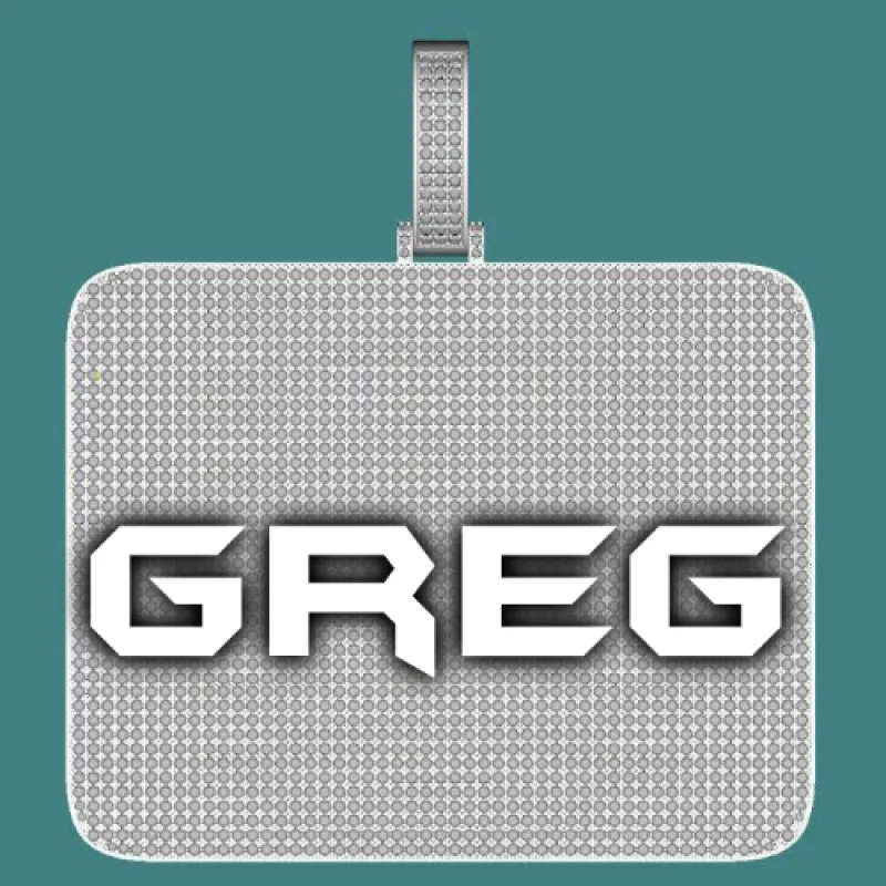 CUSTOM LETTER NECKLACE 3D BIG SQUARE sold by The GUU Shop