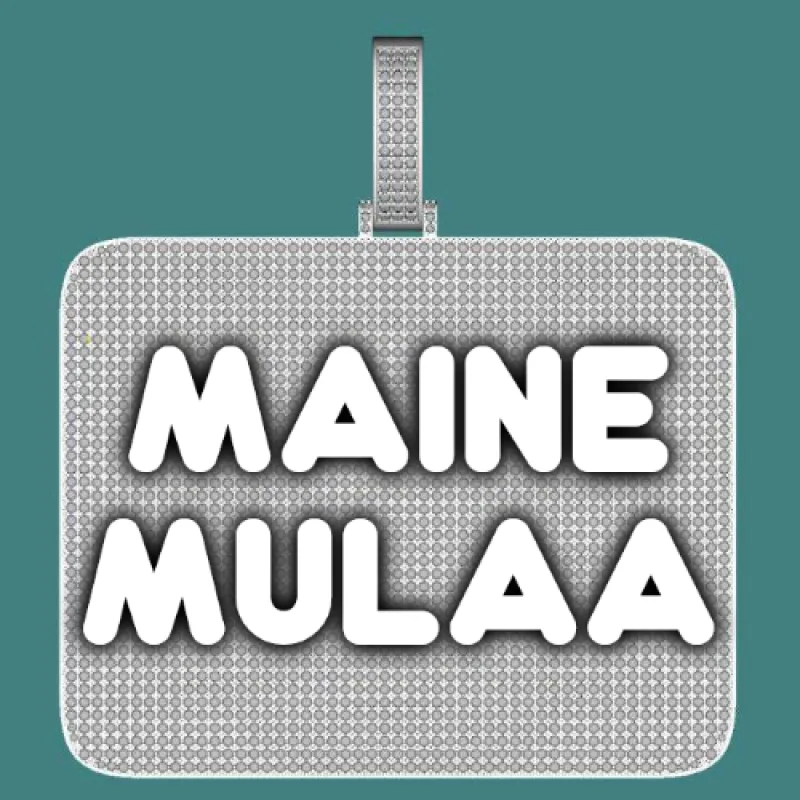 CUSTOM LETTER NECKLACE 3D BIG SQUARE sold by The GUU Shop