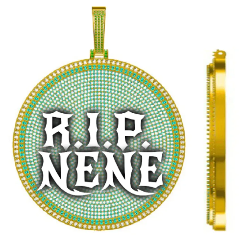 CUSTOM LETTER NECKLACE 3D BIG DISC sold by The GUU Shop