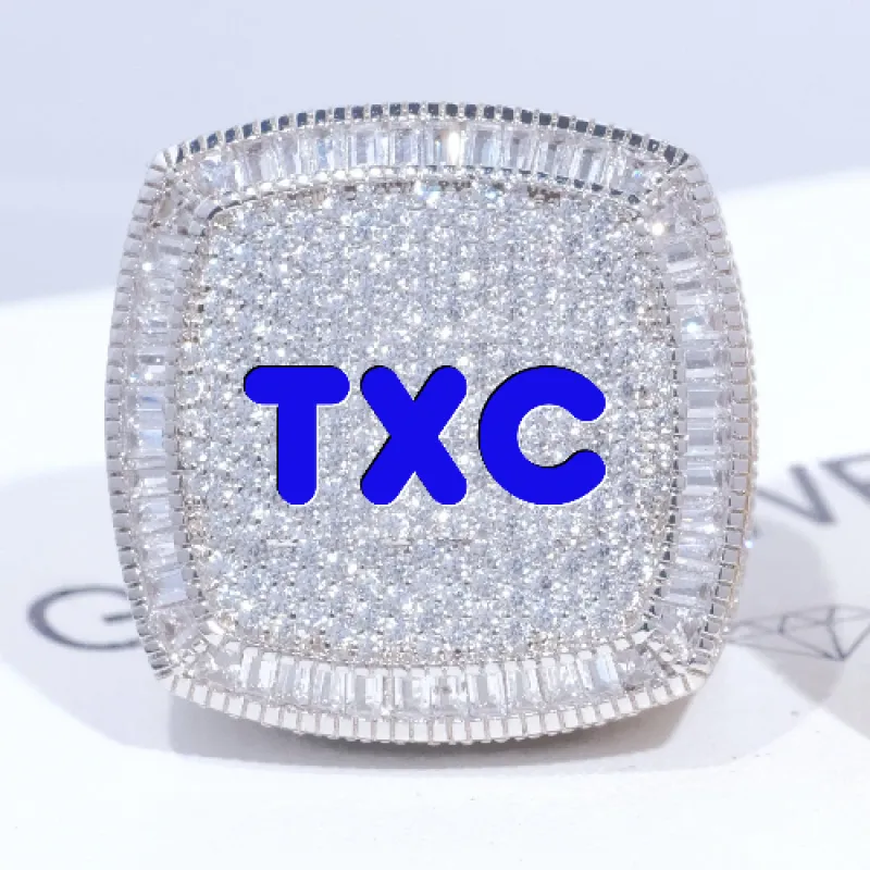 CUSTOM LETTER 3D ICED RING sold by The GUU Shop