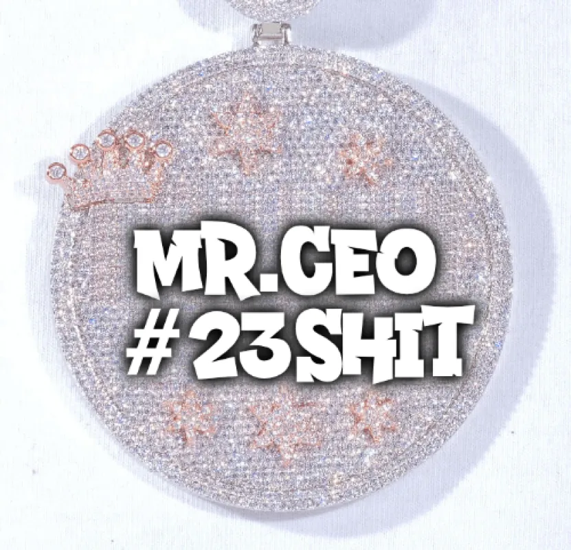 CUSTOM LETTER NECKLACE 3D BIG CROWN DISC sold by The GUU Shop