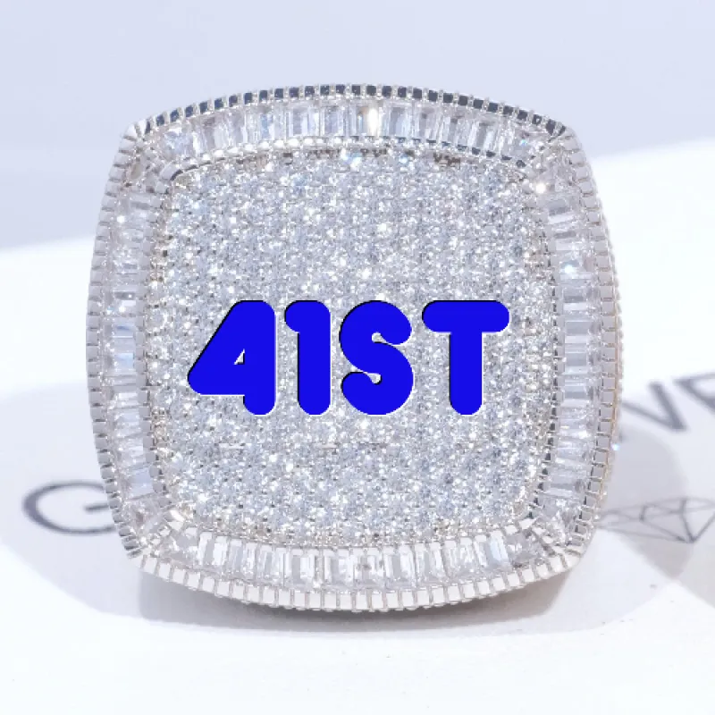 CUSTOM LETTER 3D ICED RING sold by The GUU Shop