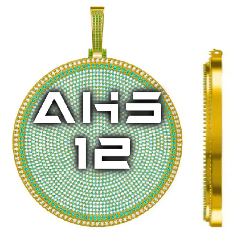 CUSTOM LETTER NECKLACE 3D BIG DISC sold by The GUU Shop