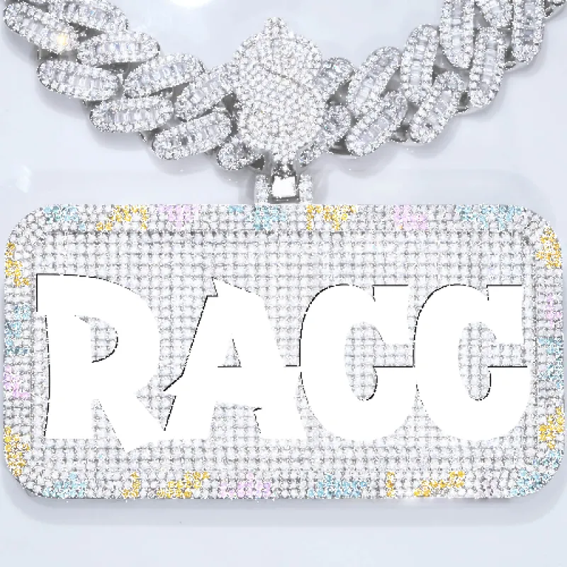 CUSTOM LETTER NECKLACE 3D COLORFUL SQUARE sold by The GUU Shop