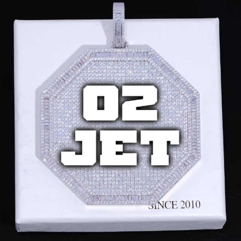 CUSTOM LETTER NECKLACE 3D BIG OCTAGON sold by The GUU Shop