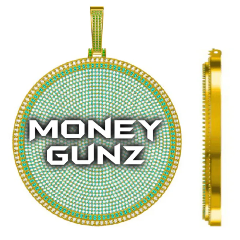 CUSTOM LETTER NECKLACE 3D BIG DISC sold by The GUU Shop