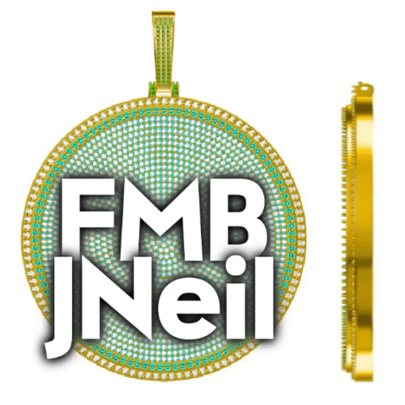 CUSTOM LETTER NECKLACE 3D BIG DISC sold by The GUU Shop