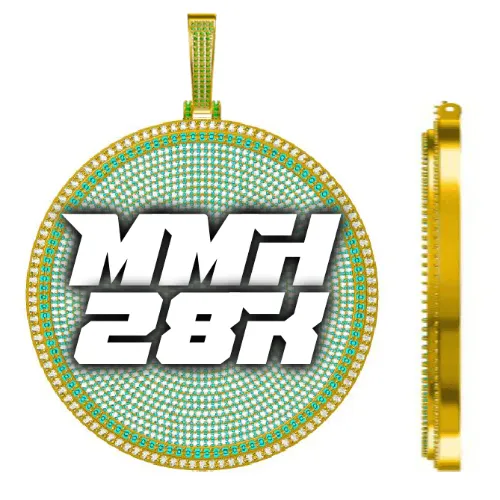 CUSTOM LETTER NECKLACE 3D BIG DISC sold by The GUU Shop