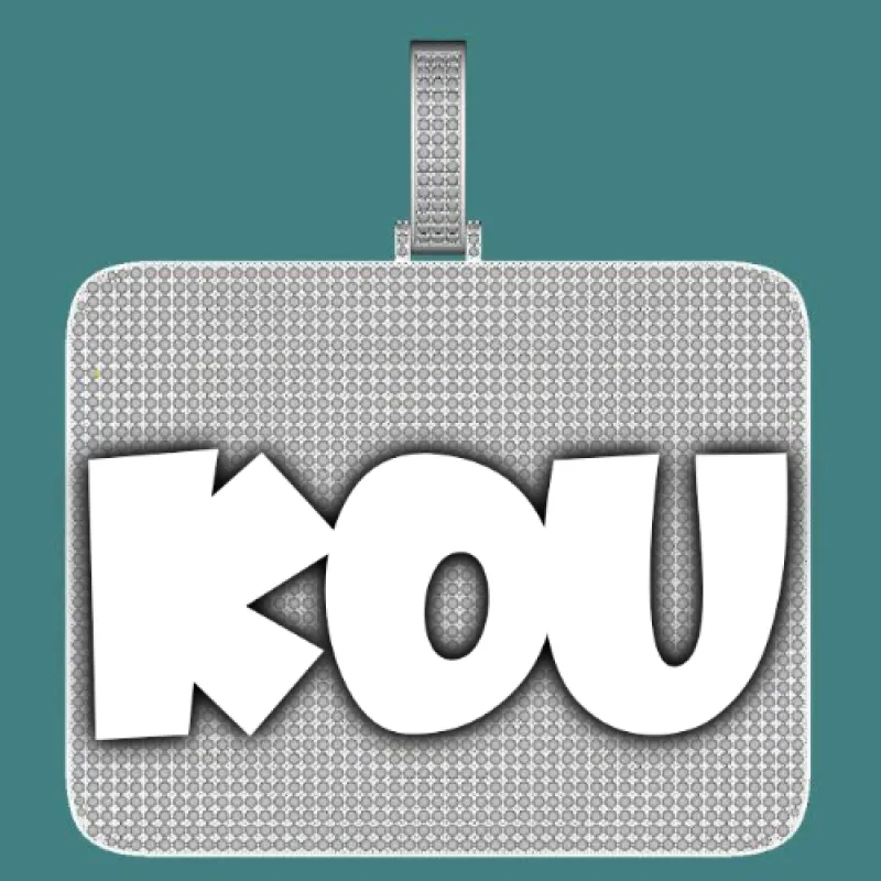 CUSTOM LETTER NECKLACE 3D BIG SQUARE sold by The GUU Shop