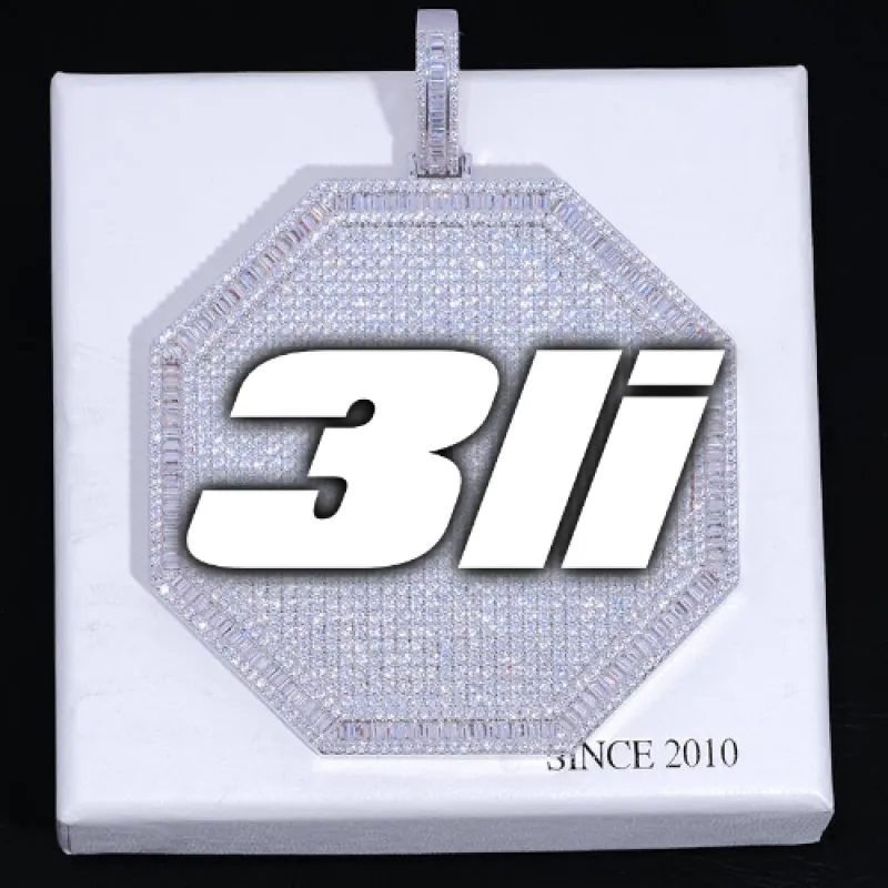 CUSTOM LETTER NECKLACE 3D BIG OCTAGON made by The GUU Shop