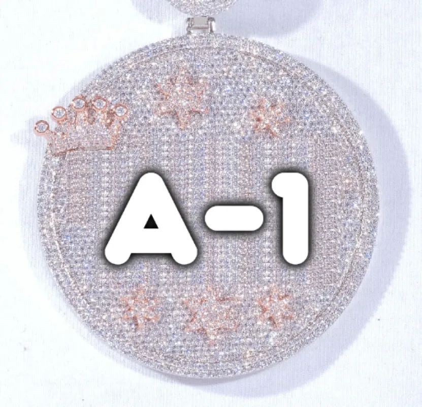 CUSTOM LETTER NECKLACE 3D BIG CROWN DISC sold by The GUU Shop