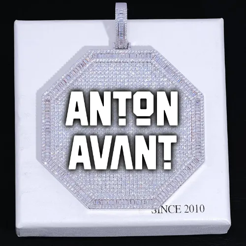 CUSTOM LETTER NECKLACE 3D BIG OCTAGON sold by The GUU Shop