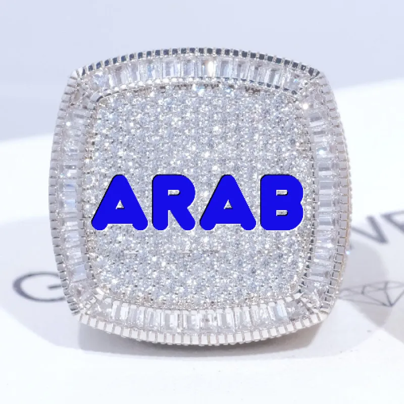 CUSTOM LETTER 3D ICED RING sold by The GUU Shop