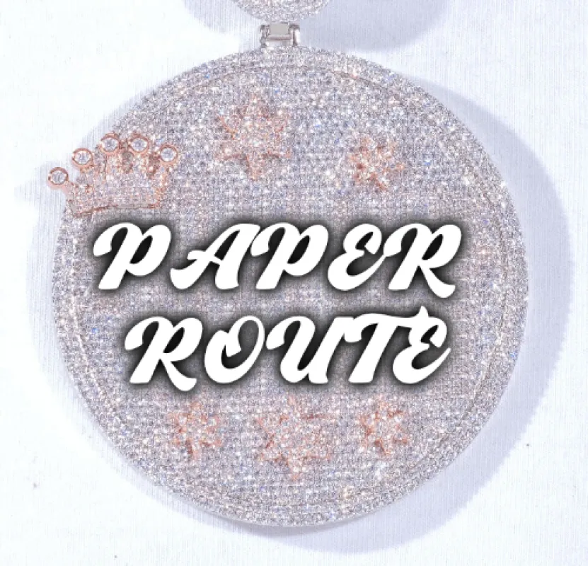 CUSTOM LETTER NECKLACE 3D BIG CROWN DISC sold by The GUU Shop