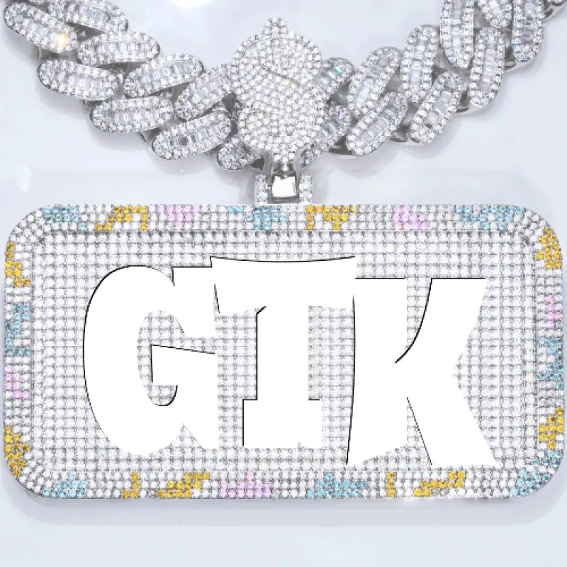 CUSTOM LETTER NECKLACE 3D COLORFUL SQUARE sold by The GUU Shop
