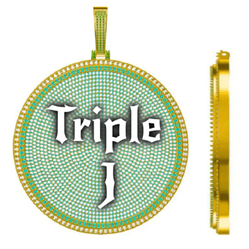 CUSTOM LETTER NECKLACE 3D BIG DISC sold by The GUU Shop