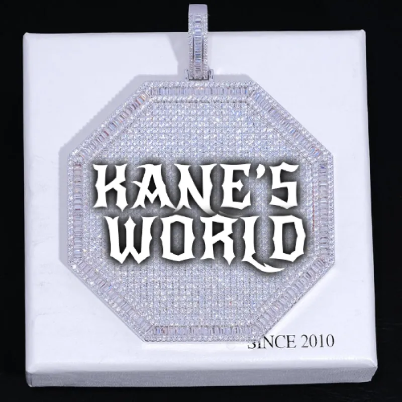 CUSTOM LETTER NECKLACE 3D BIG OCTAGON sold by The GUU Shop