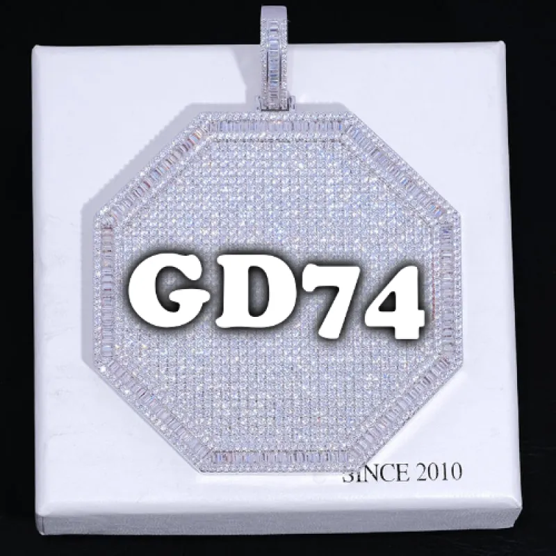 CUSTOM LETTER NECKLACE 3D BIG OCTAGON sold by The GUU Shop