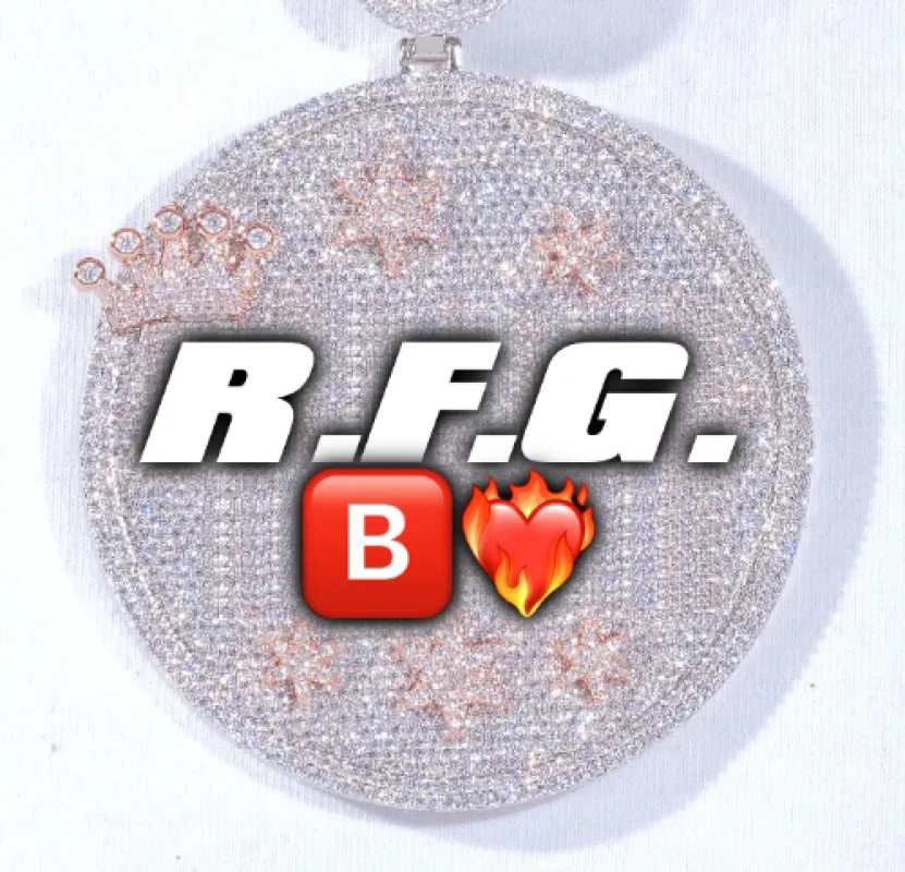 CUSTOM LETTER NECKLACE 3D BIG CROWN DISC sold by The GUU Shop