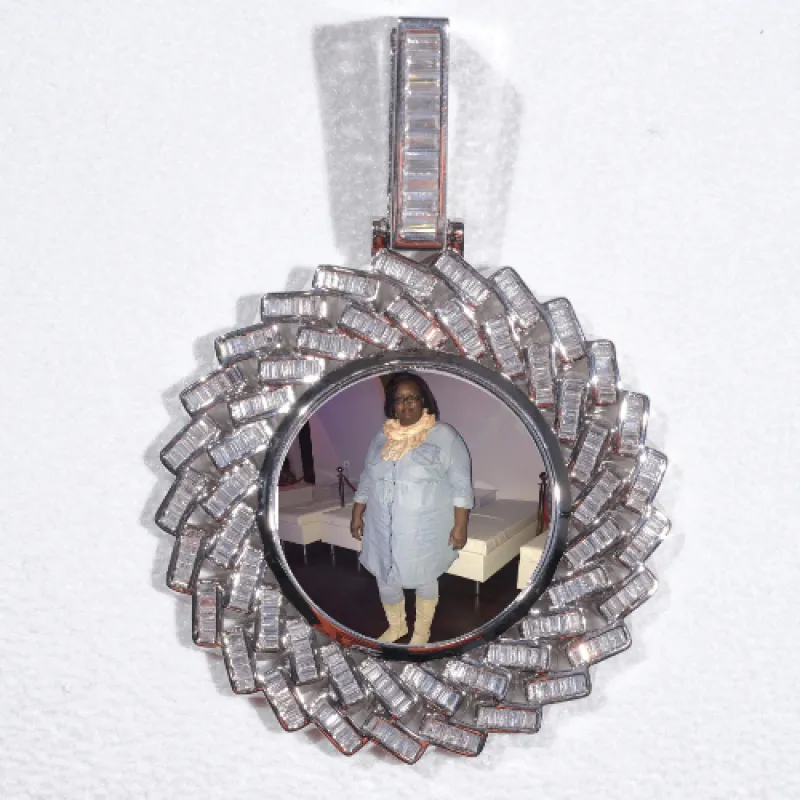 Large 3D Baguette Custom Picture Pendant sold by The GUU Shop