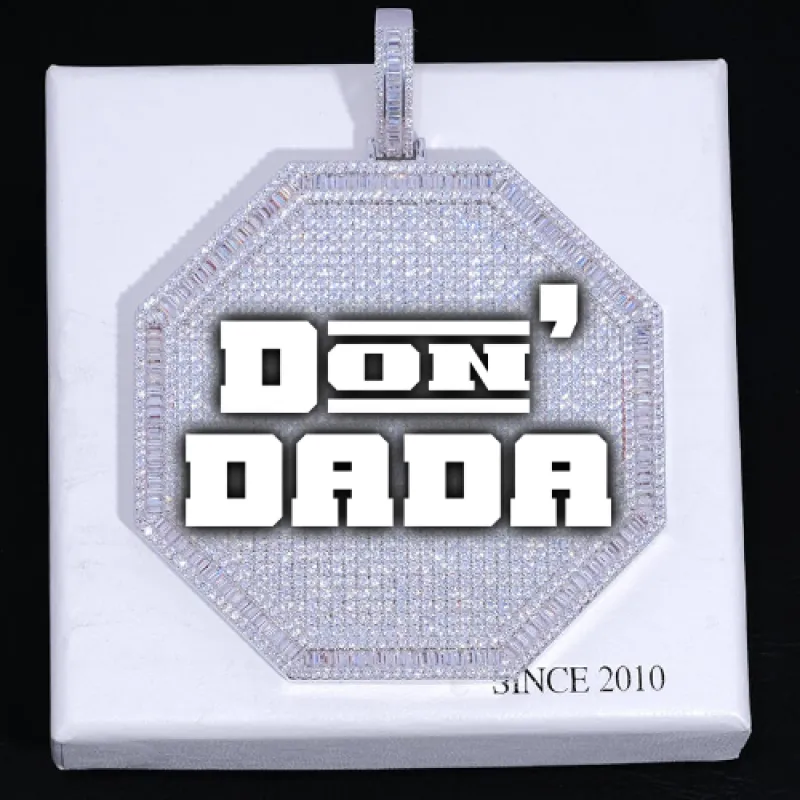 CUSTOM LETTER NECKLACE 3D BIG OCTAGON sold by The GUU Shop