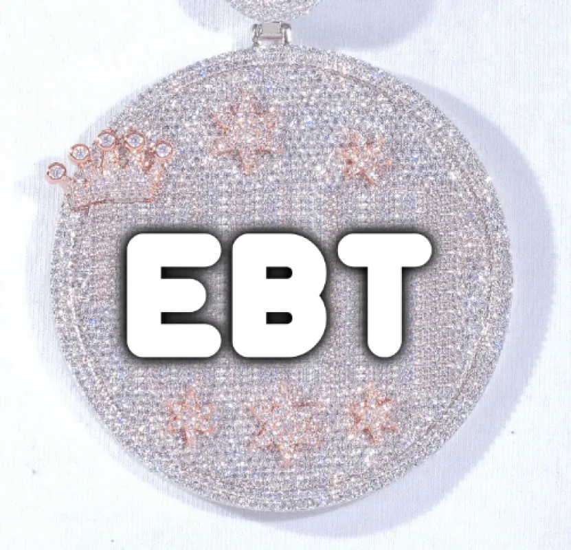 CUSTOM LETTER NECKLACE 3D BIG CROWN DISC sold by The GUU Shop