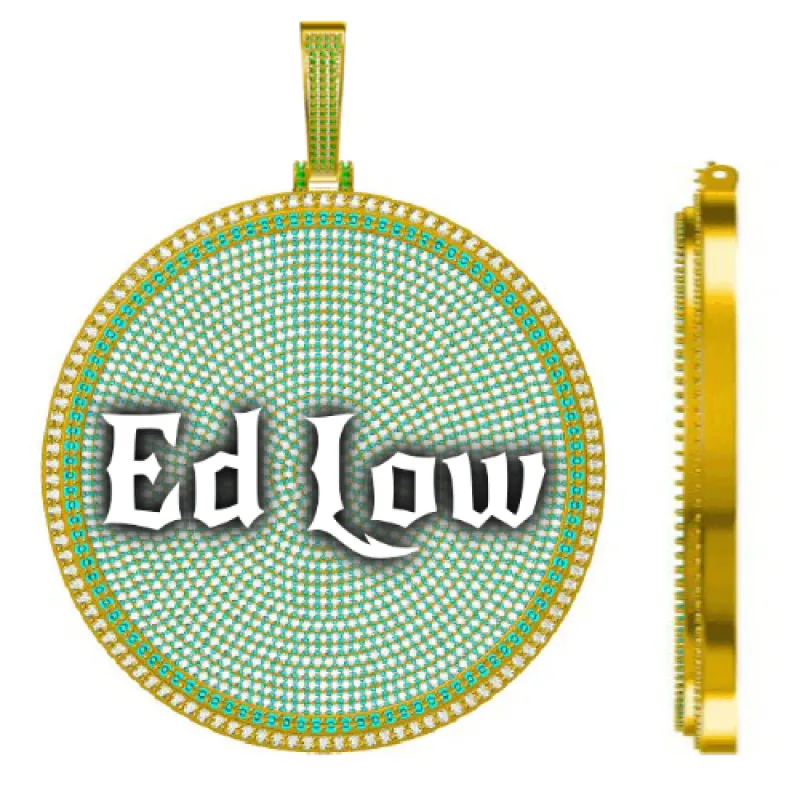 CUSTOM LETTER NECKLACE 3D BIG DISC sold by The GUU Shop