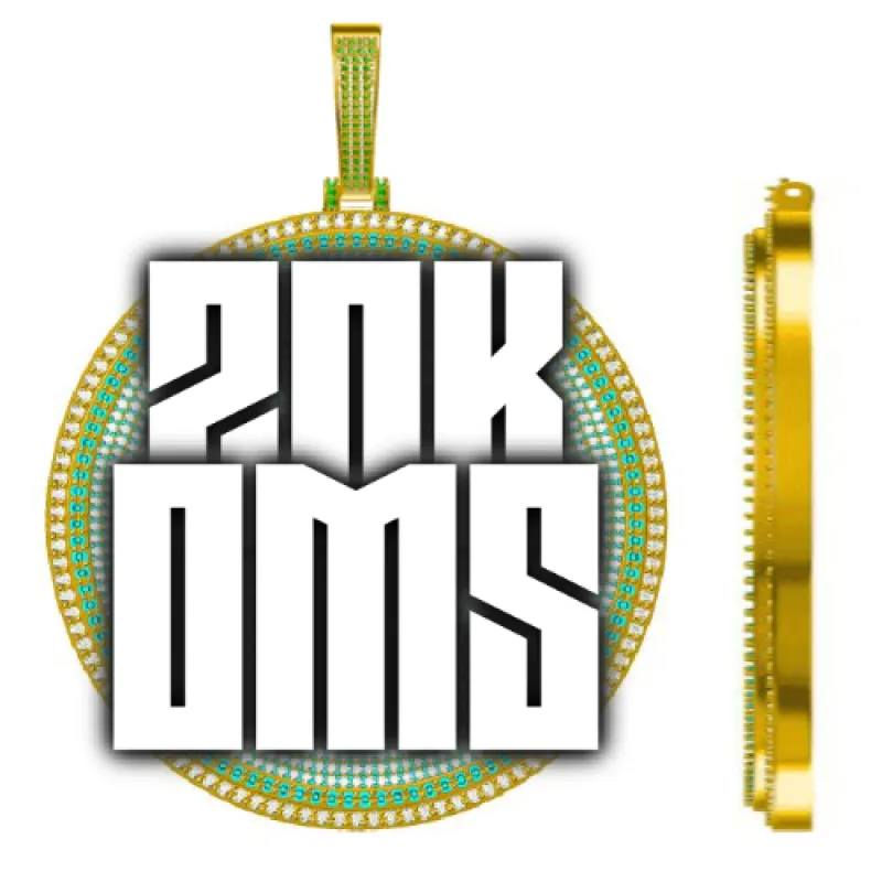 CUSTOM LETTER NECKLACE 3D BIG DISC sold by The GUU Shop