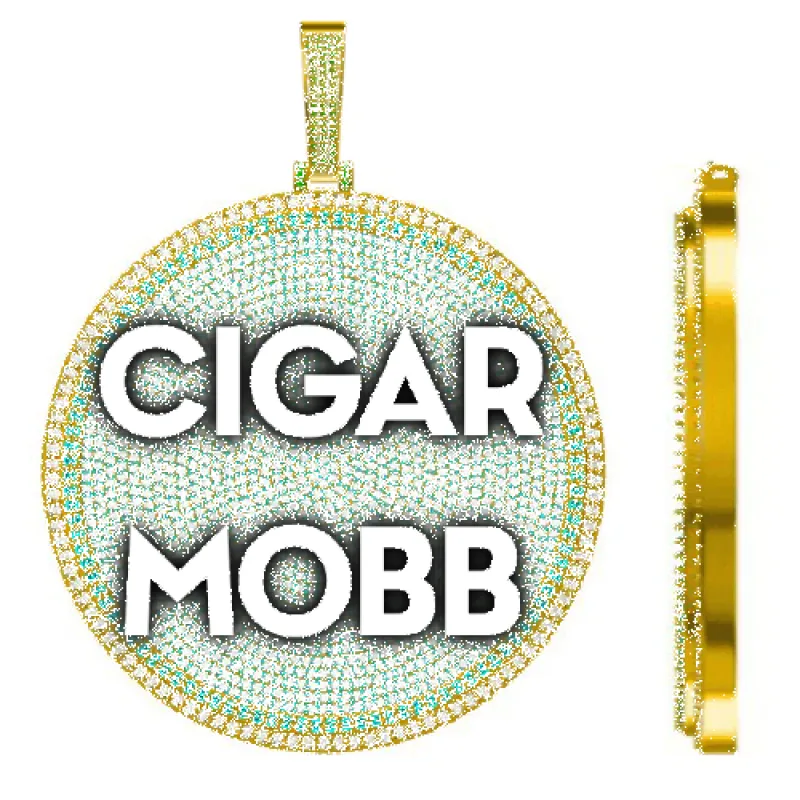 CUSTOM LETTER NECKLACE 3D BIG DISC sold by The GUU Shop