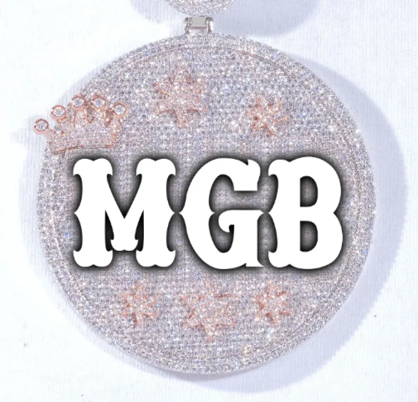 CUSTOM LETTER NECKLACE 3D BIG CROWN DISC made by The GUU Shop