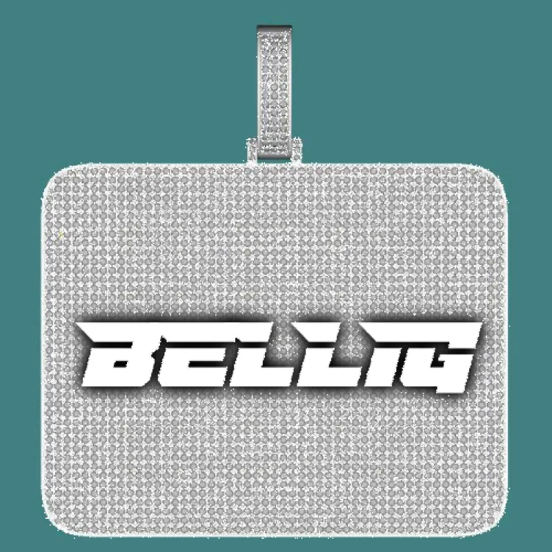 CUSTOM LETTER NECKLACE 3D BIG SQUARE sold by The GUU Shop