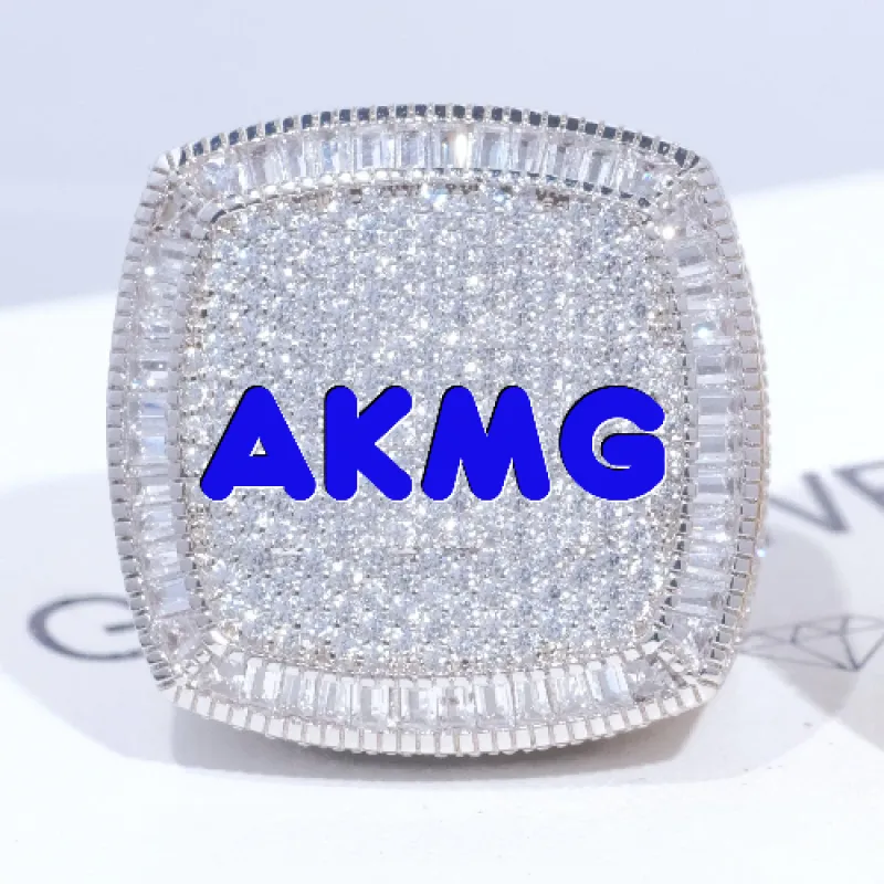 CUSTOM LETTER 3D ICED RING sold by The GUU Shop