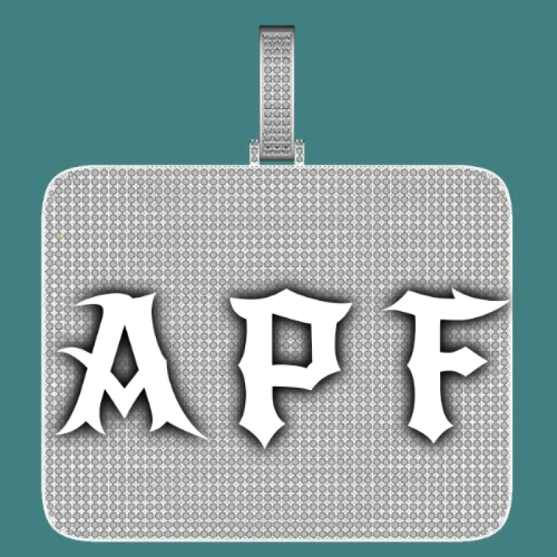 CUSTOM LETTER NECKLACE 3D BIG SQUARE sold by The GUU Shop