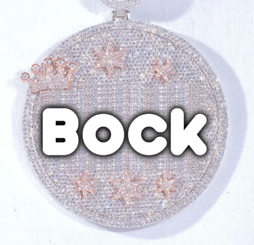 CUSTOM LETTER NECKLACE 3D BIG CROWN DISC made by The GUU Shop