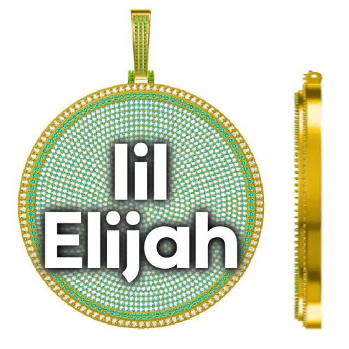 CUSTOM LETTER NECKLACE 3D BIG DISC sold by The GUU Shop